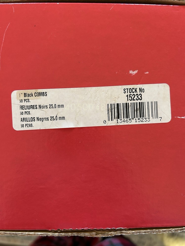 Ibico Plastic Binding Combs 1” Black Quantity 20