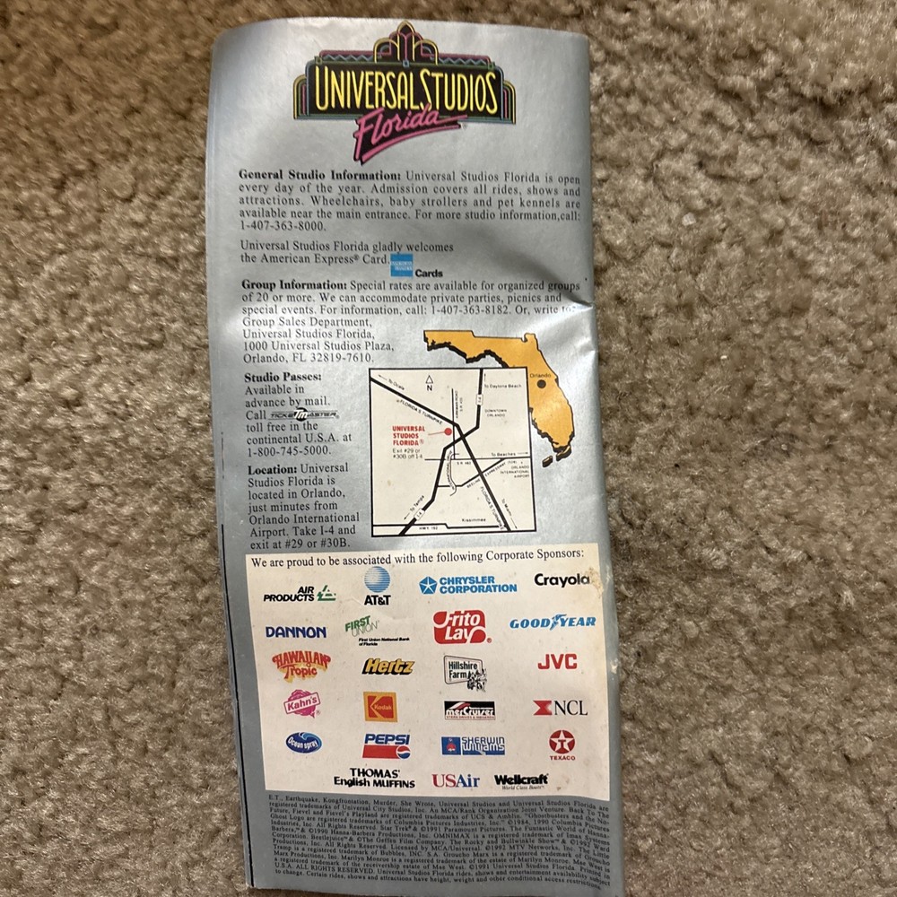1994 Universal Studios Brochure Florida