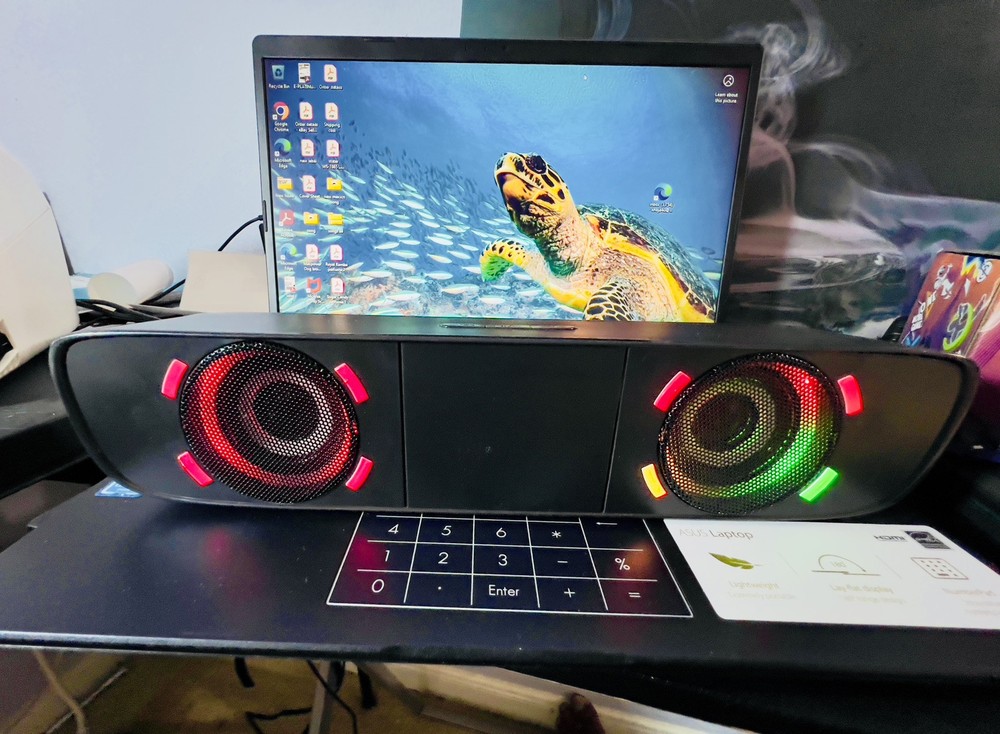 bluetooth speaker + gaming LED colour changing volume control rechargeable