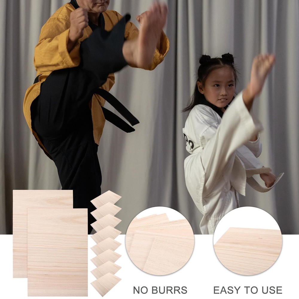 10pcs Wood Breaking Board Karate Performance Board Taekwondo Practicing Board...
