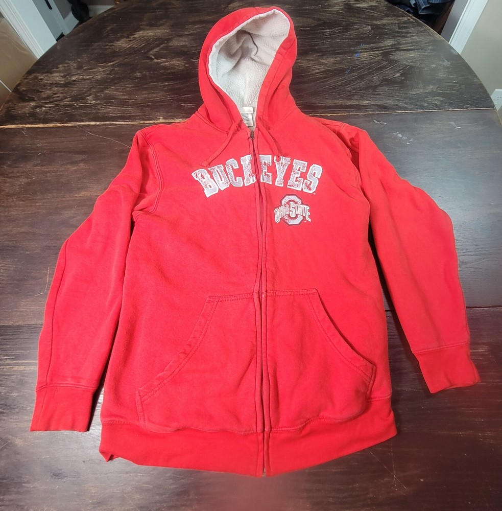 Ohio State Buckeyes Red Full Zip Jacket Size Youth Boys Medium *Notes