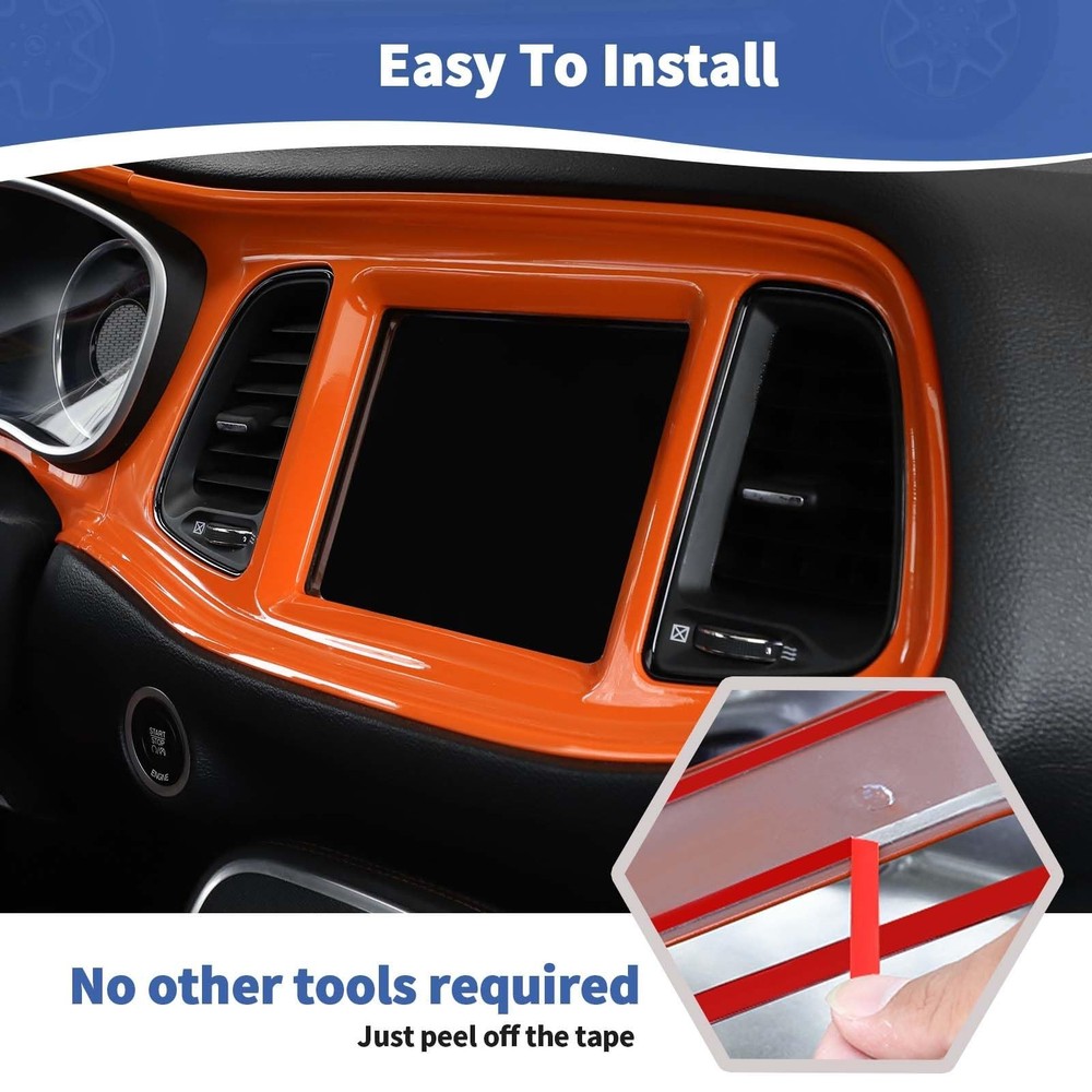 RT-TCZ for Challenger Orange Center Console Dashboard Panel Trim Cover for Do...