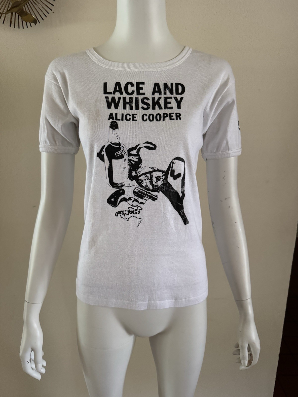 1977 ALICE COOPER LACE And WHISKEY Promo T Shirt Warner Bros LP Rock 70s Vtg
