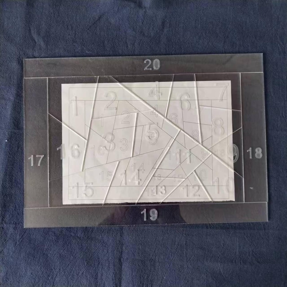 20PCS Clear Acrylic Quilting Template, Numbered, Patchwork Ruler, DIY, Sewing