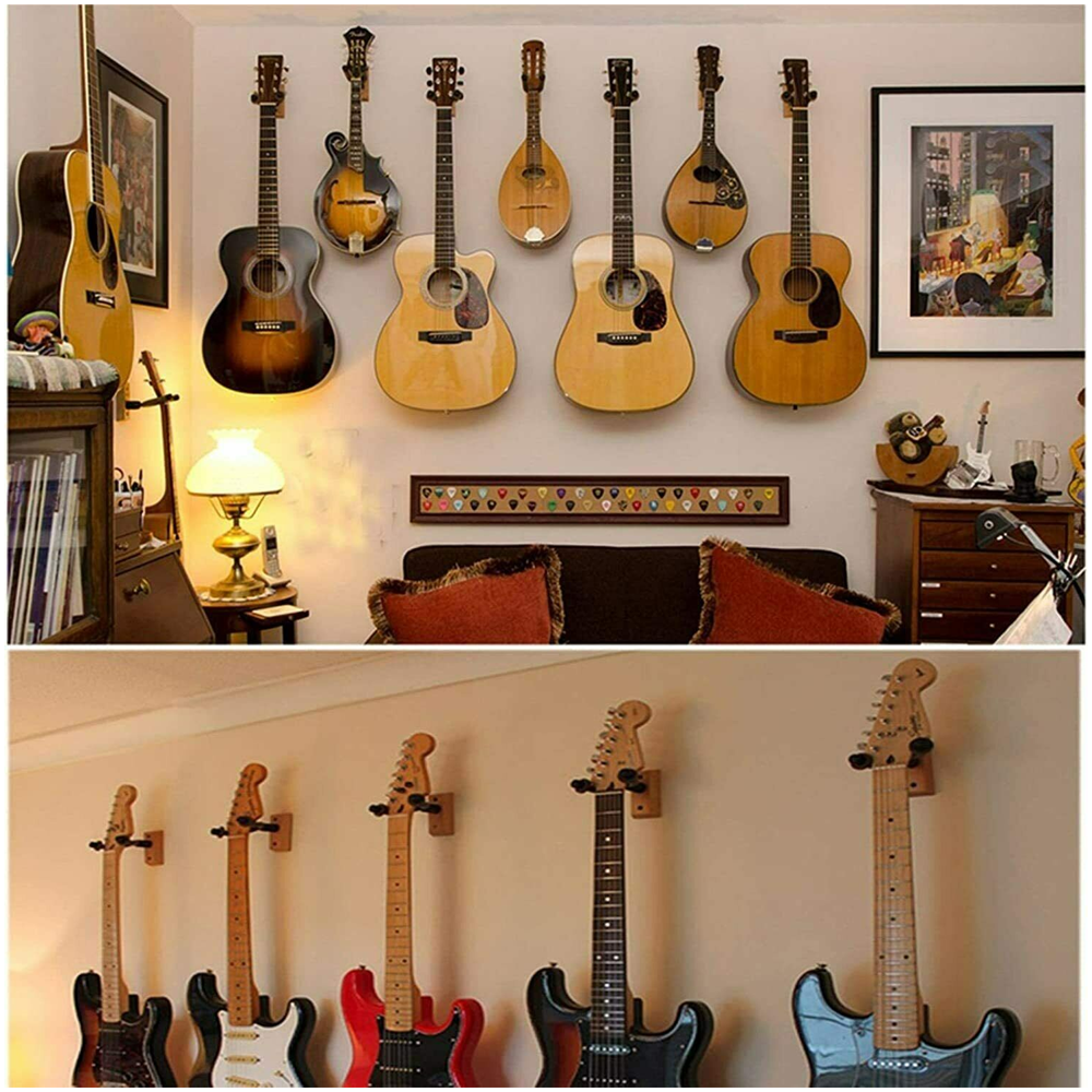 2Pack Guitar Hangers Hook Adjustable Instrument Display Holder Wall Mount Rack