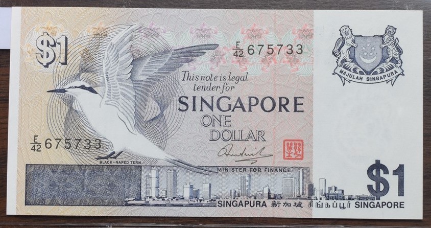 Singapore $1 Note - UNC - CAT $20