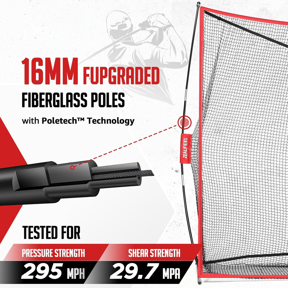 Golf Net, 10X7Ft Practice Net with Chipping Net, Foldable Mat, Silk Target, 8 Te
