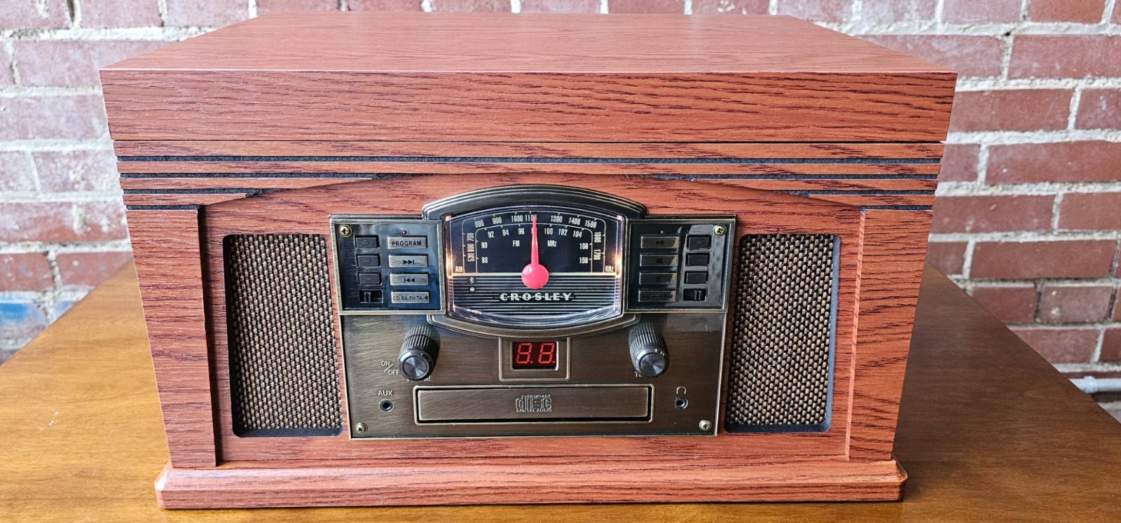 Crosley CR42D-PA Lancaster Turntable Bluetooth Record Player - Open Box Savings!