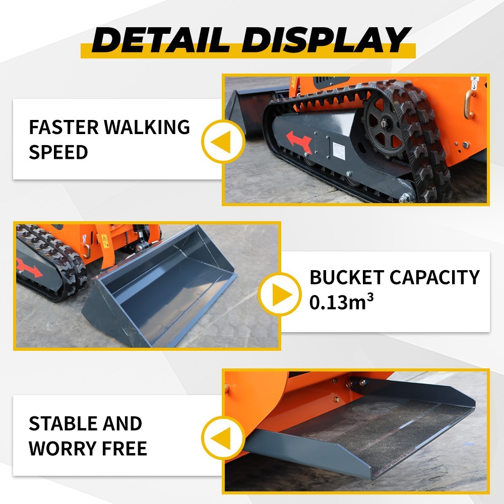 Upgraded Mini Skid Steer 23HP Twin Cylinder Tracked Loader