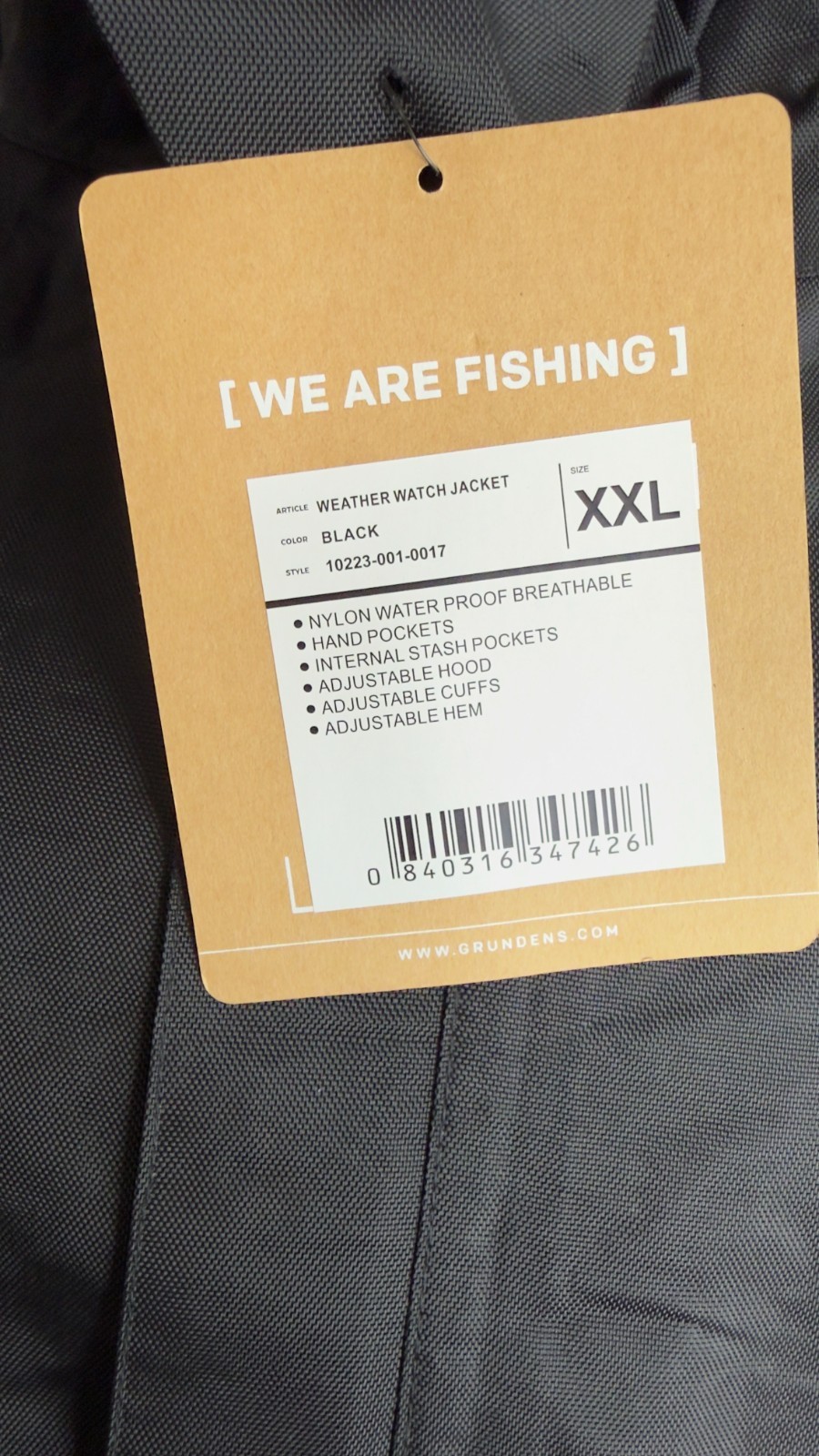 Grundéns 10223-001-0017 Weather Watch Jacket Size XXL Black (New with Tags)
