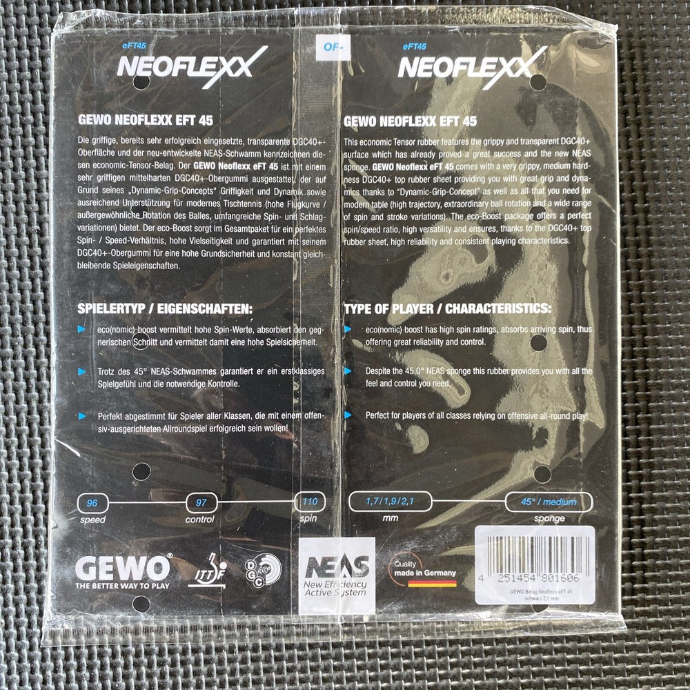 Gewo Neoflexx eFT 45 Rubber, 2.1 mm (Maximum) thickness