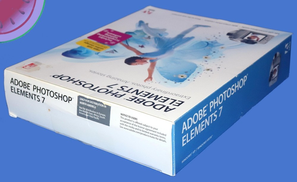 Adobe PHOTOSHOP ELEMENTS 7 w/ Key & Bonus Scrapbook Training Software PC Windows