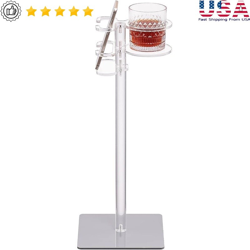 Acrylic Drink Table Lightweight Compact Modern Side Table Easy Assembly New