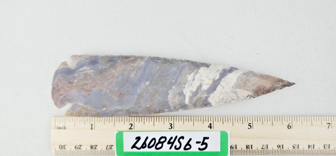 6" Spearhead - Lance Head - Drill Point - Knife - Hand Knapped Agate