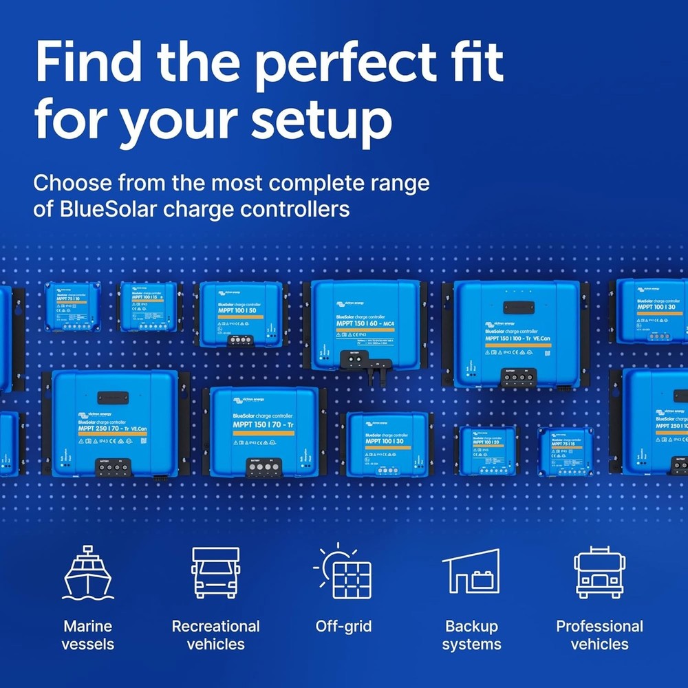 75V, 15 Amp BlueSolar MPPT Solar Charge Controller - Maximize Energy Efficiency