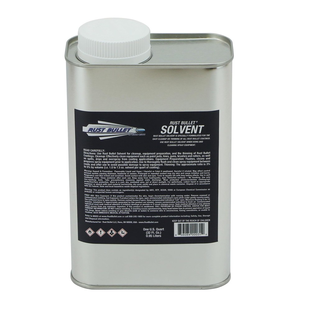 Rust Bullet Solvent - 1 Quart - Specially Formulated 1 Quart, Clear Liquid