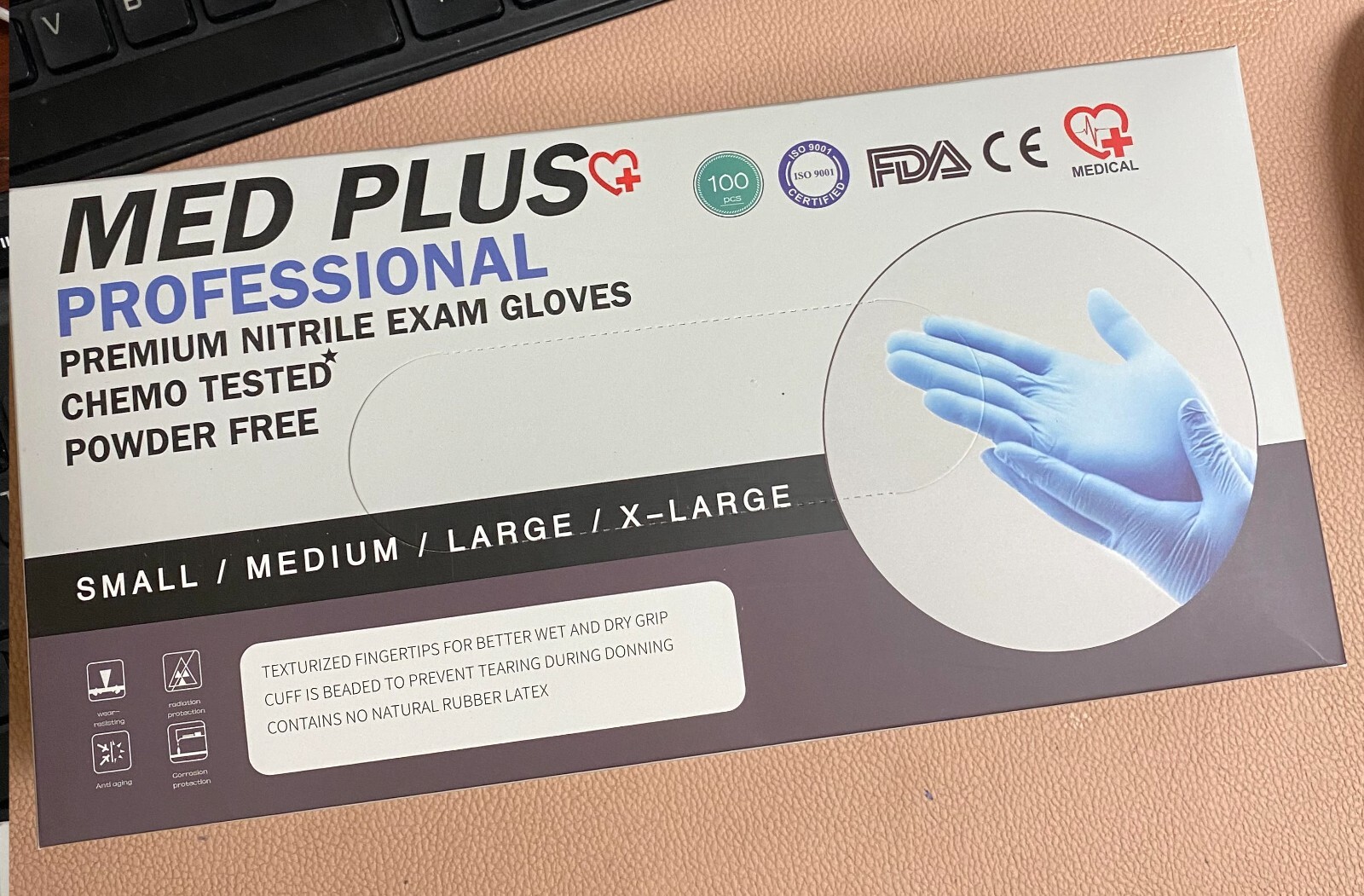 1000 Med Plus© Nitrile Exam Gloves Chemo-Rated (Powder Free Vinyl Latex) Medical