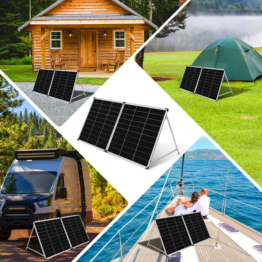 Dokio 200W Mono Folding Solar Panel, 12V for Boat, RV, Off-Grid and Garden Power