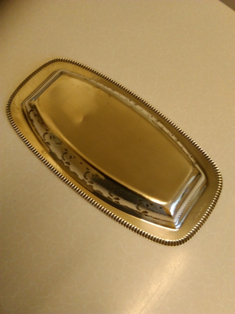 Vintage Silver Plated Rectangular Serving Dish with Pierced Sides (1036)