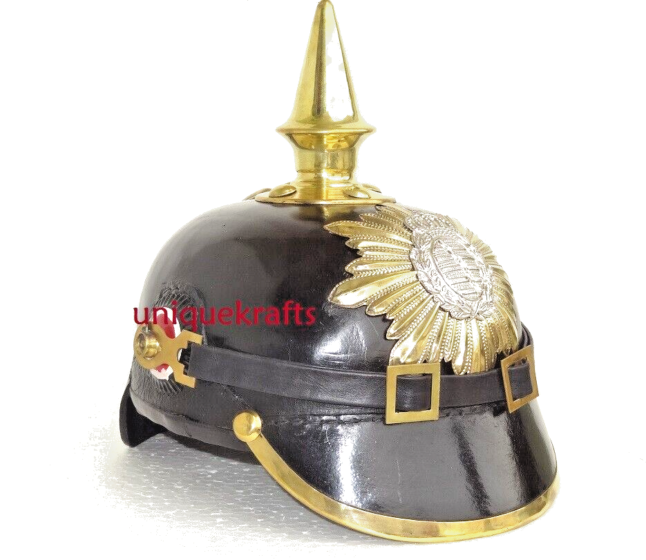 German pickelhaube Leather Helmet