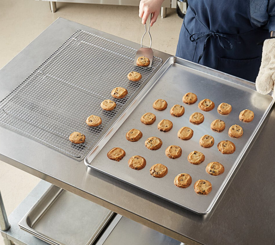 12 PACK Full Size Aluminum 18" x 26" Bun Sheet Baking Pan Wire in Rim Commercial