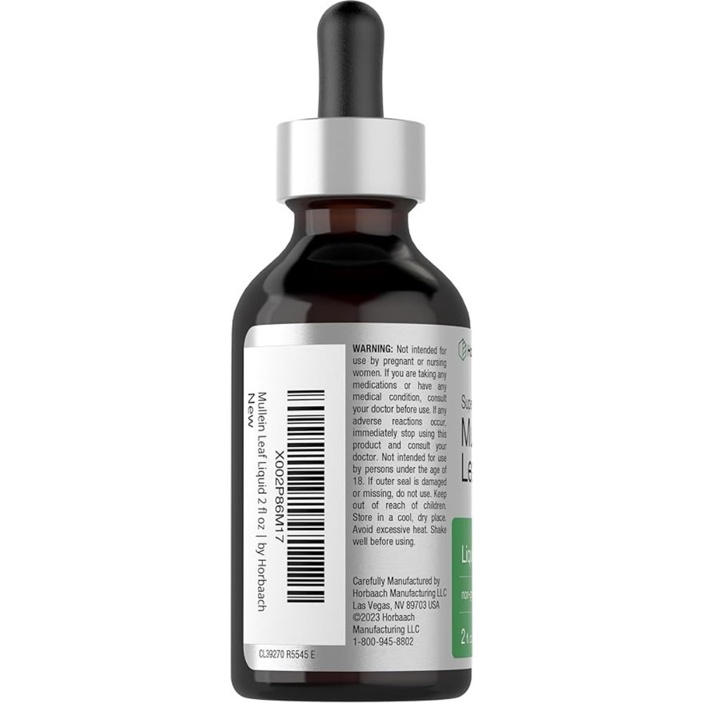 Mullein Drops for Lungs - USDA Organic Liquid - Mullein Leaf Extract