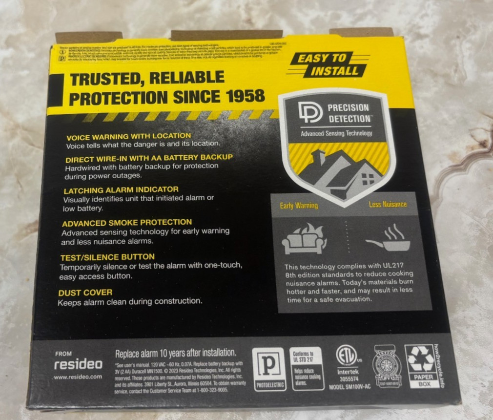 ⭐️⭐️⭐️First Alert BRK SM100V-AC Interconnect Hardwire Smoke Alarm w/ Voice & Loc