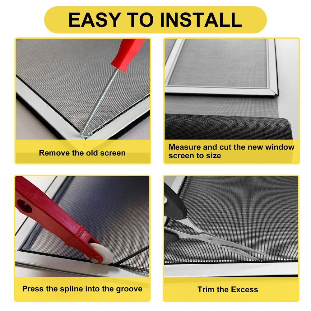 Fiberglass Window Screen Roll, High Visibility and Durable, Protection Install a