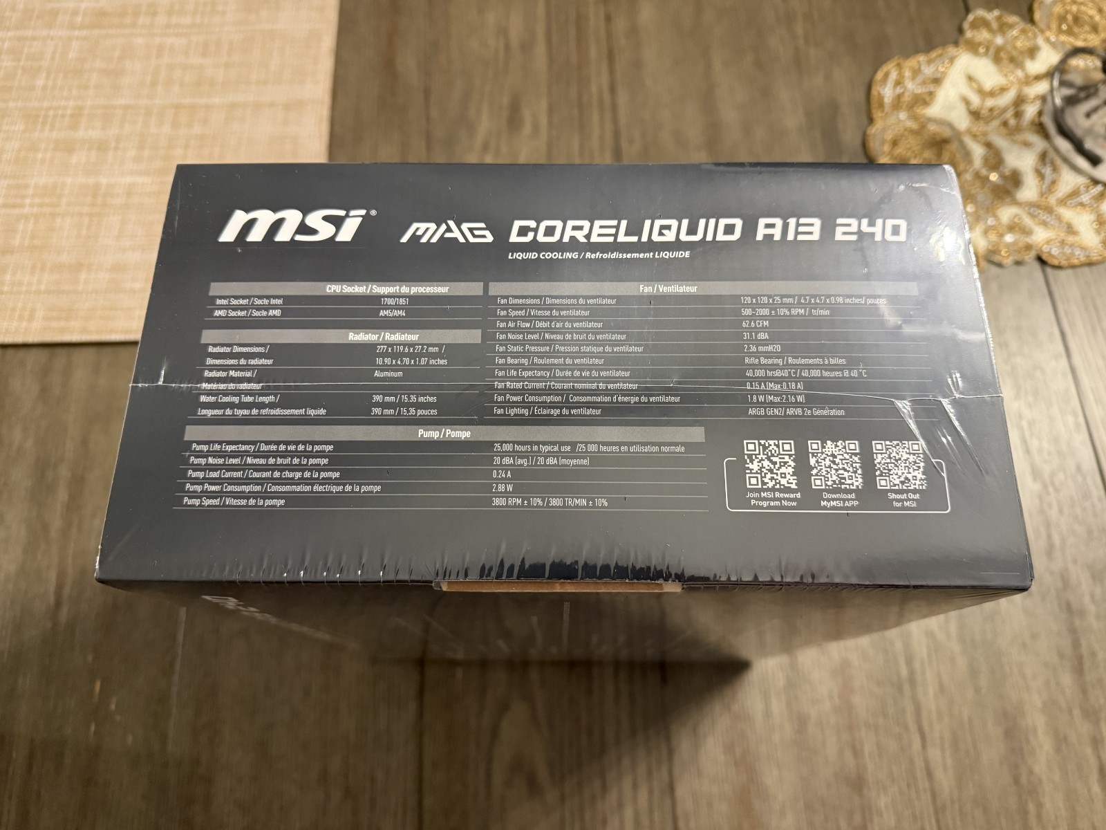 MSI MAG Coreliquid A13 240 - AIO ARGB CPU Liquid Cooler - 240mm Radiator