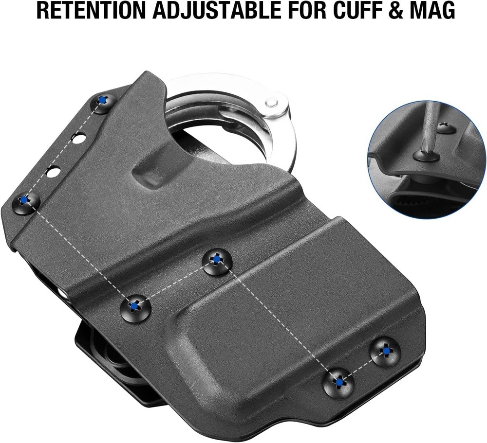 Kydex Handcuff Holster with 9/.40 Double Stack Holder Combo Kydex Handcuff Case