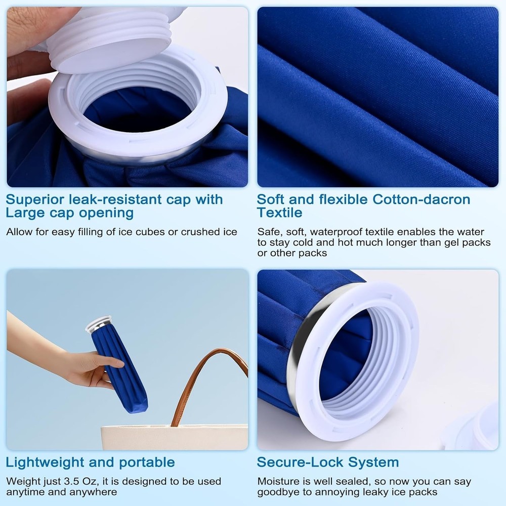 Versatile 9-Inch Ice Bag for Cold & Hot Relief - Reusable, Durable Design