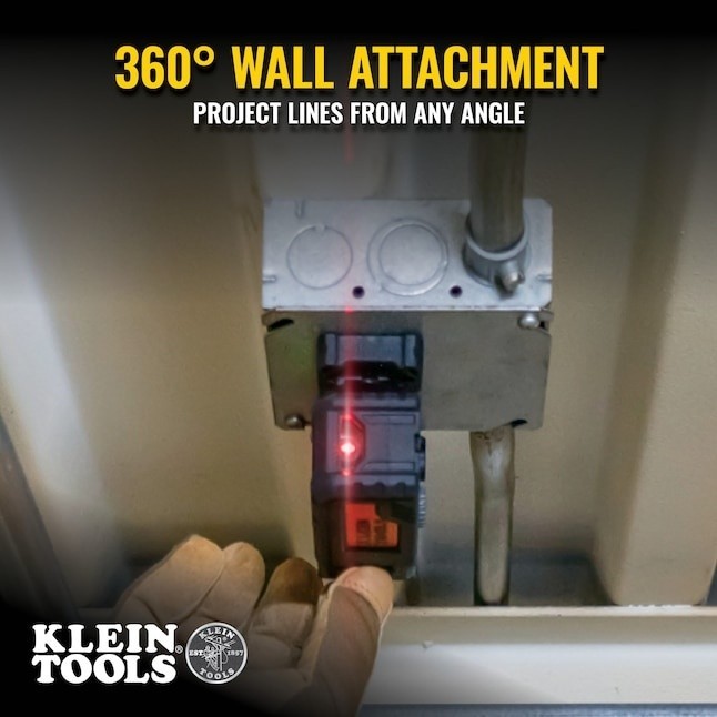 KLEIN TOOLS - RED POCKET LASER LEVEL - TRIPOD MOUNTABLE - COMPACT PORTABLE