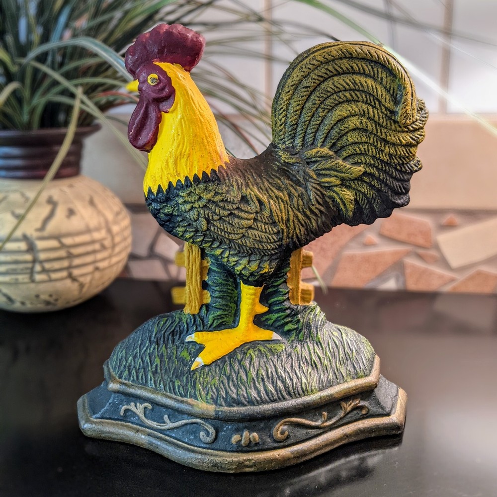 Wrought Iron Rooster Door Stop