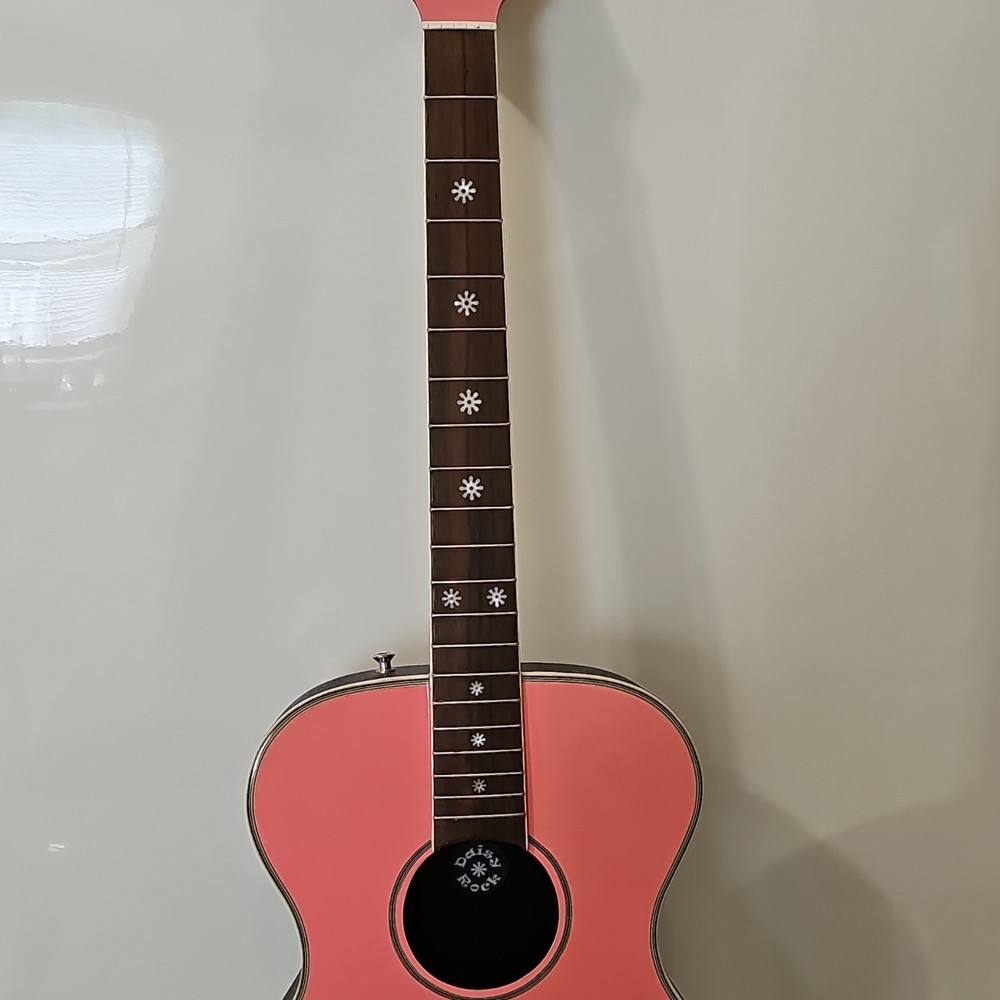 Daisy Rock Pixie 6-String Acoustic Guitar Powder Pink - Needs String/No Strings