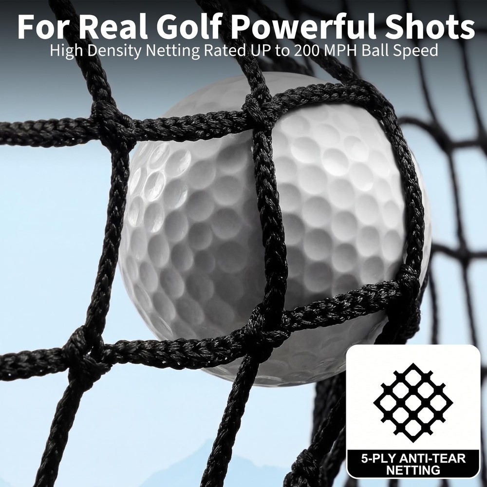 10x7FT Golf Practice Net w/Chipping Net & Mat Backyard Golf Hitting Training Set