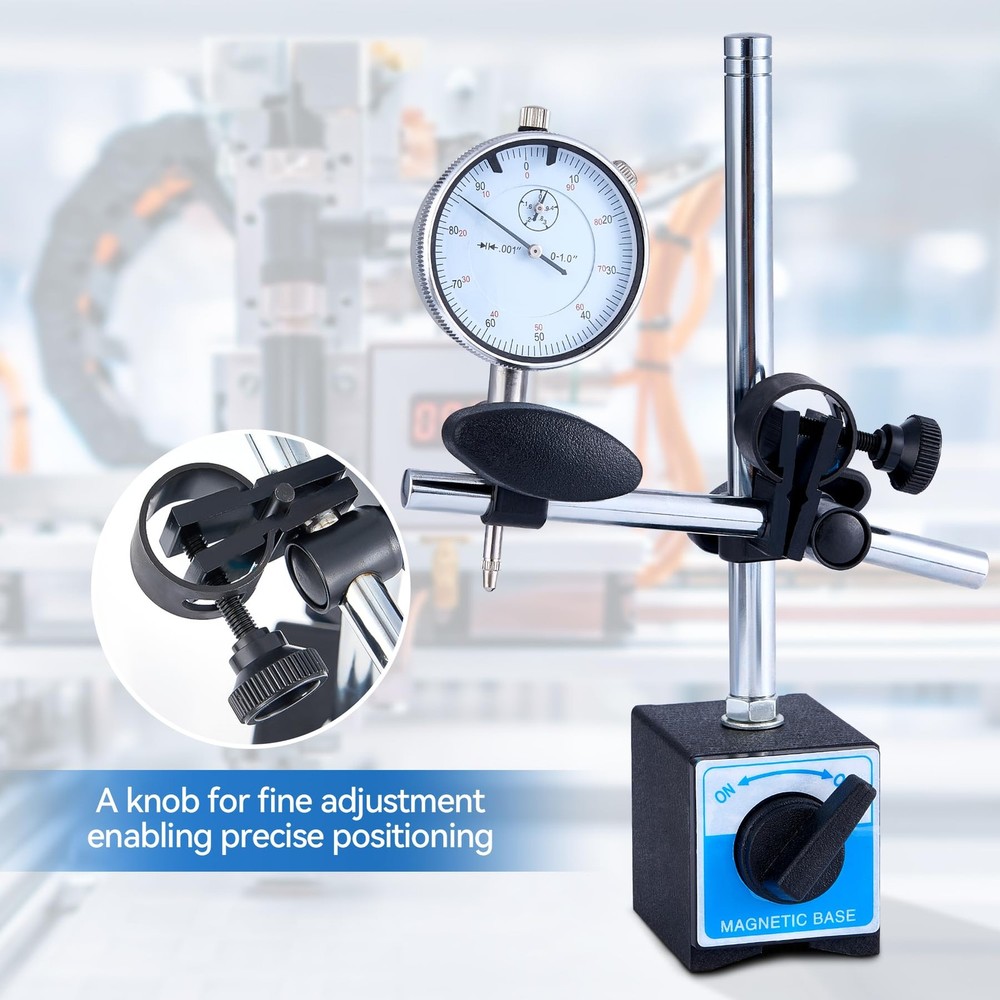 Dial Indicator with Magnetic Base and Point Precision Inspection Set,...