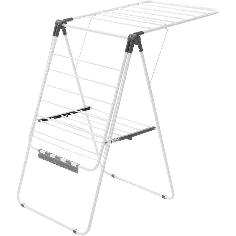 Large Capacity Adjustable Drying Rack W/ 21 Rods Foldable Design & Sock Clips US