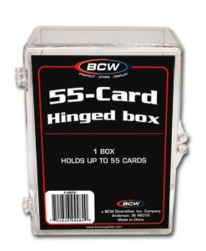 20 BCW 55 count Hinged Plastic Baseball Trading Card Boxes hinge protector box