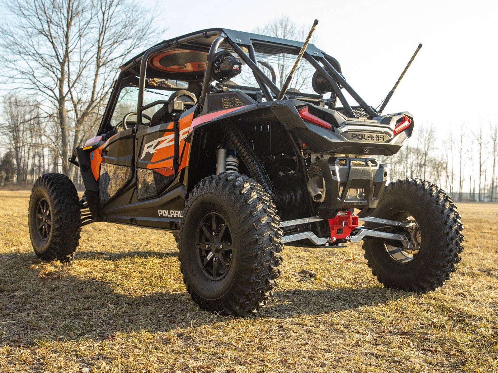 SuperATV 2" Rear Receiver Hitch for Polaris RZR XP 1000 (2014+) - Red