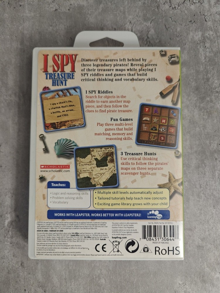 Leapster Leapfrog I Spy Treasure Hunt Learning Game Complete