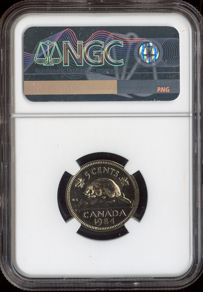 1984 Canada 5 Cents 5C NGC MS67 MAC - Quality