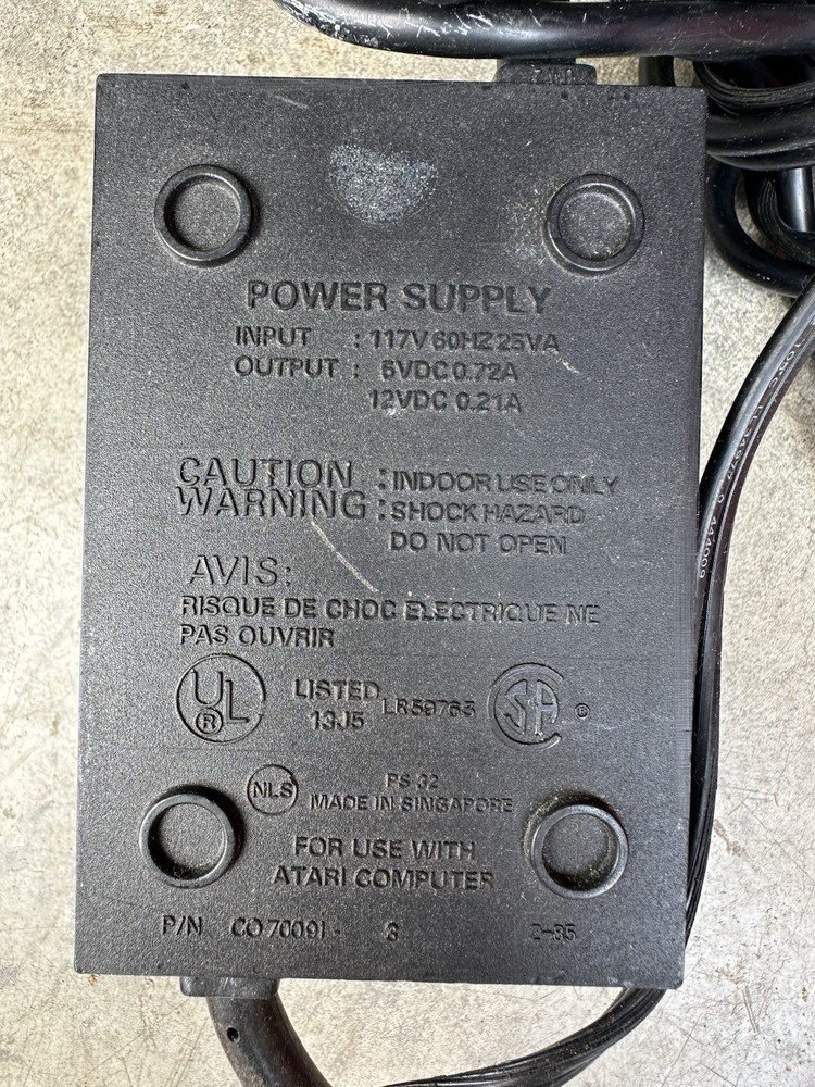 Atari Power Supply CO70091-3 PS 32 Original Untested
