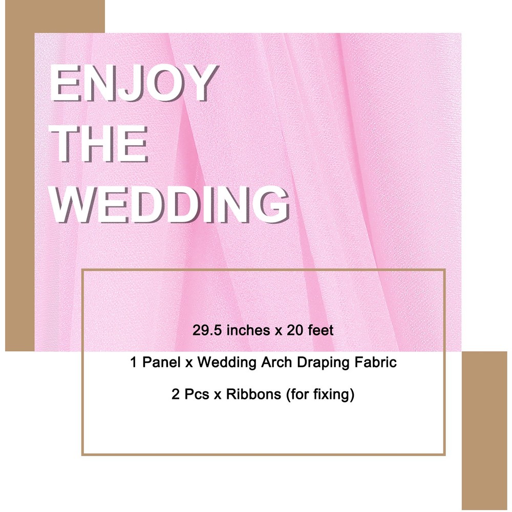 Wedding Arch Draping Fabric, 1 Panel 20 FT Backdrop Curtains, Pink