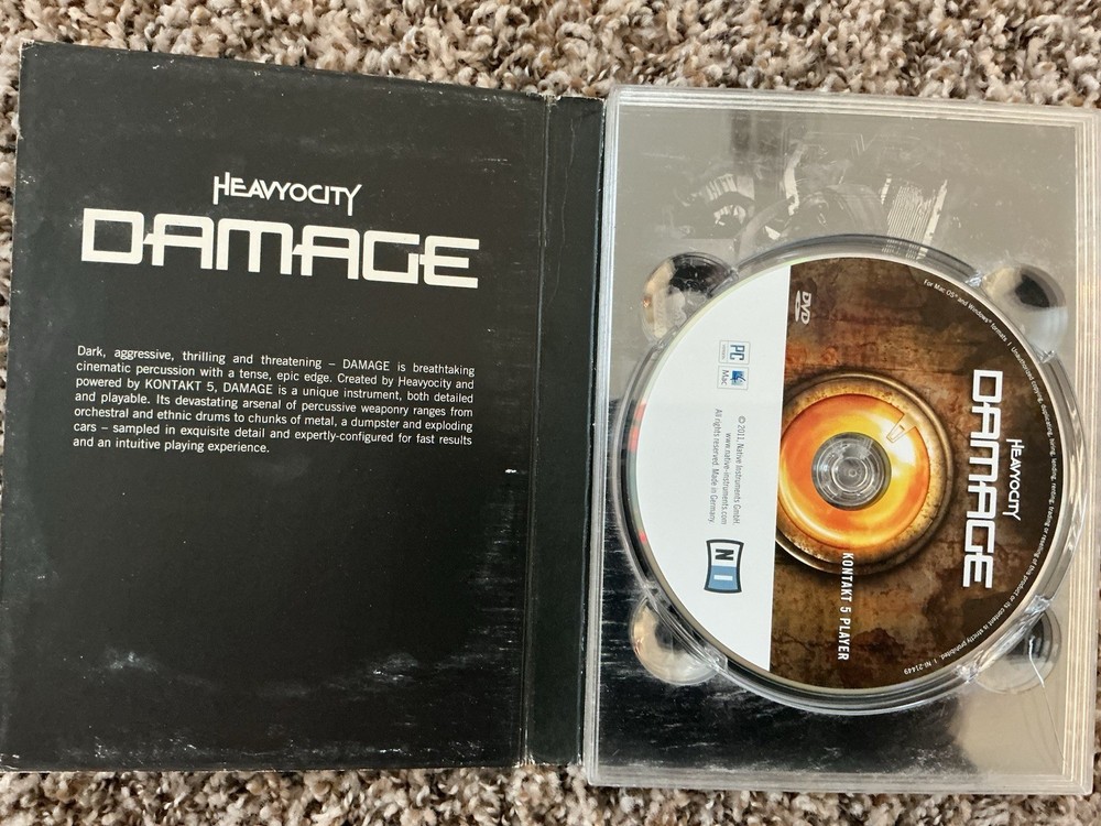 Native Instruments Heavyocity Damage CDs And Serial Code Only