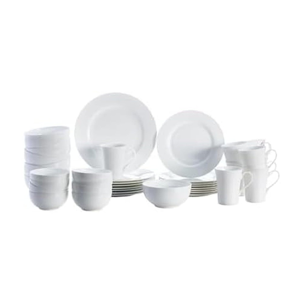 Mikasa Delray 40-Piece Bone China Dinnerware Set, White