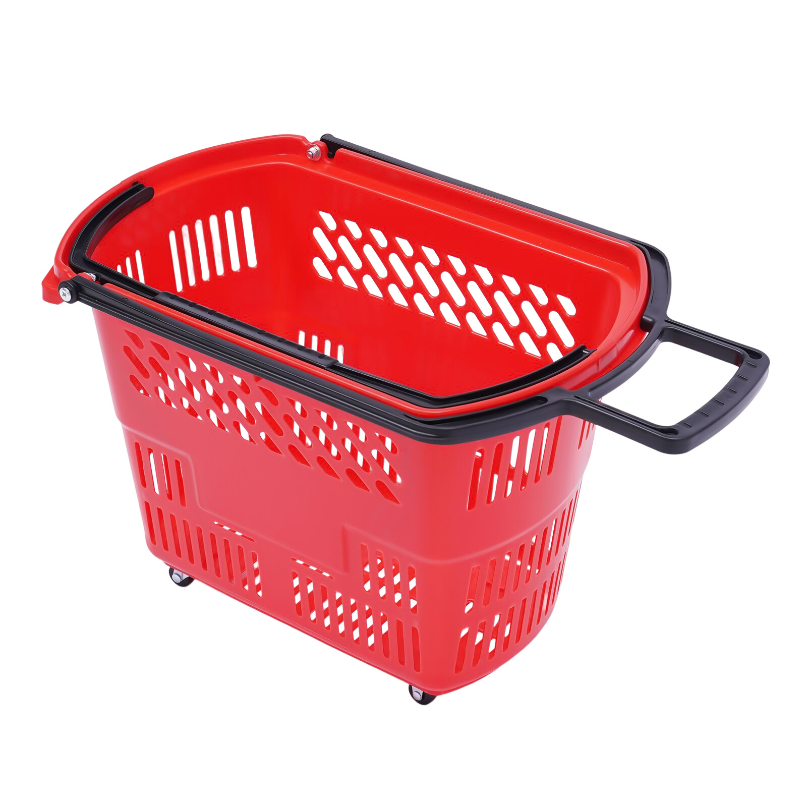 Trolley Rolling Shopping Baskets 6 pcs Plastic 35L with Handles Shopping Carts