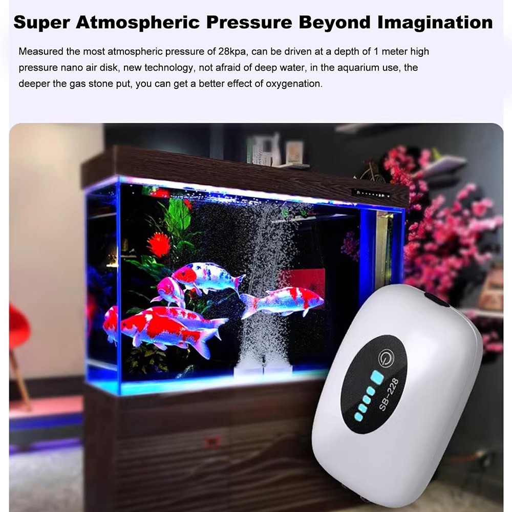 Air Pump Aerator Oxygen Pump Portable USB Rechargeable Air Bubbler For Fish Tank