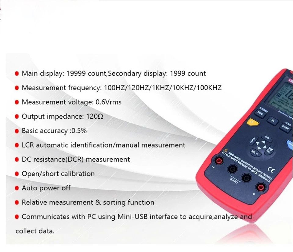 UNI-T UT612 Capacitance meter LCR Meter Inductance Ohm Freq Deviation Ratio Test