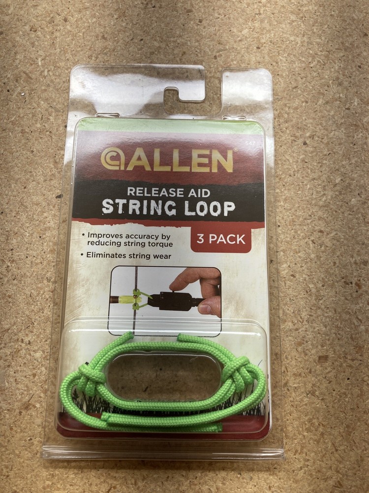 ALLEN Release Aid String Loops Green 3 Pack 547 Eliminates string ware. (T)...