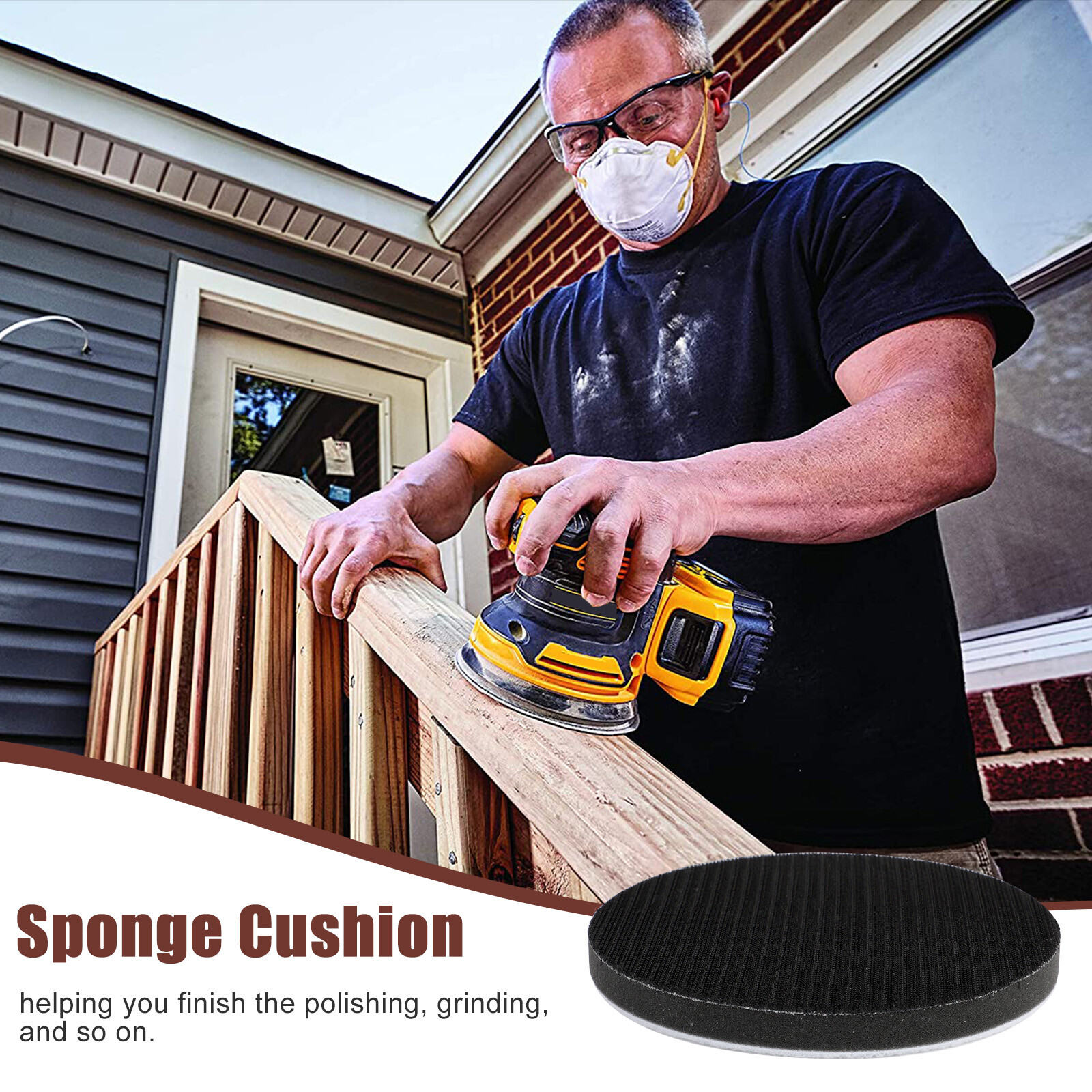 2/4Pcs 6in Soft Foam Interface Sanding Disc Hook Loop Sander Buffer Backing Pad